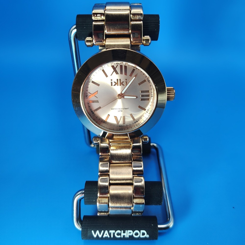 Kiki New York Rose Gold 40mm Women's Quartz Watch‎ Stainless Steel Bracelet